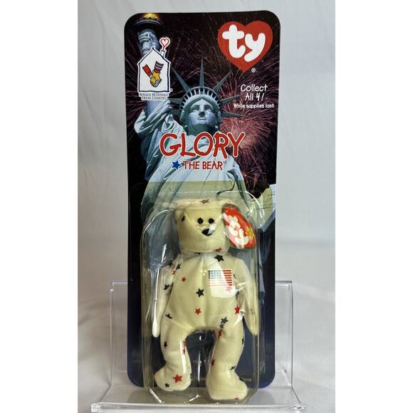 Ty Other - Ty Teenie Beanie baby "Glory the Bear" 1997 Mcdonalds Rare with Tag Errors 1993